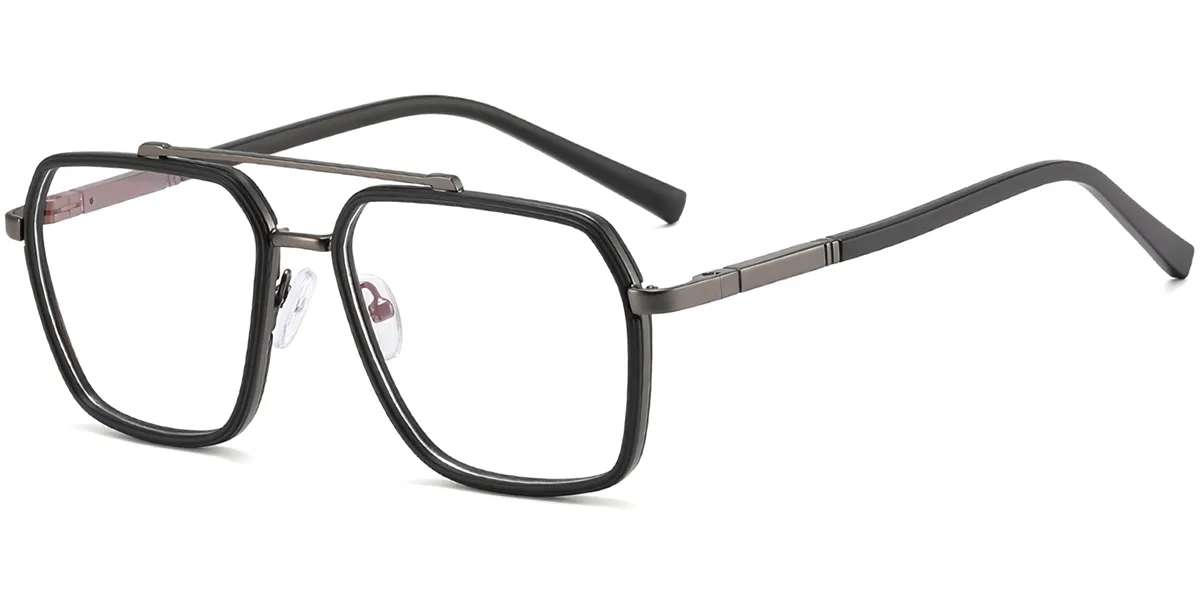 Moneti Eyewear Orion Aviator Glasses – Matte Black Eyeglasses - side view