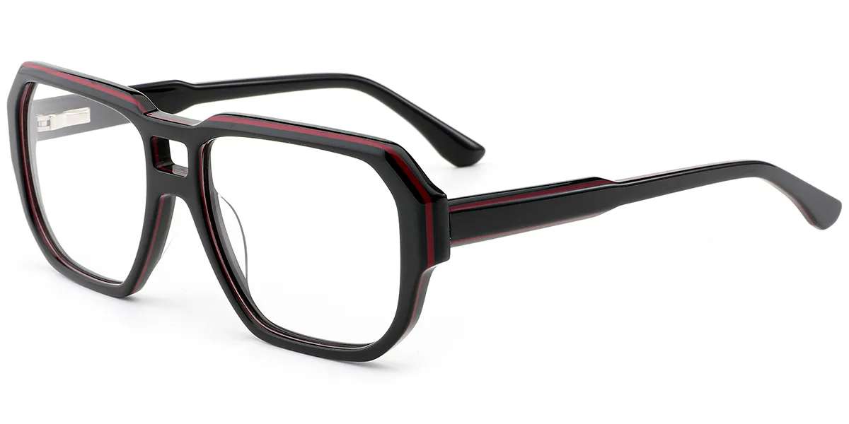 Moneti Eyewear Falcon Aviator Glasses – Black Eyeglasses - detail view