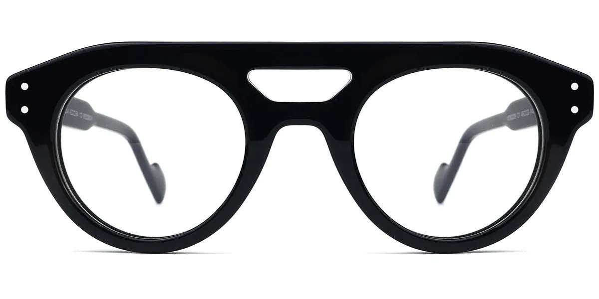 Moneti Eyewear Zephyr Aviator Glasses – Black Eyeglasses - side view