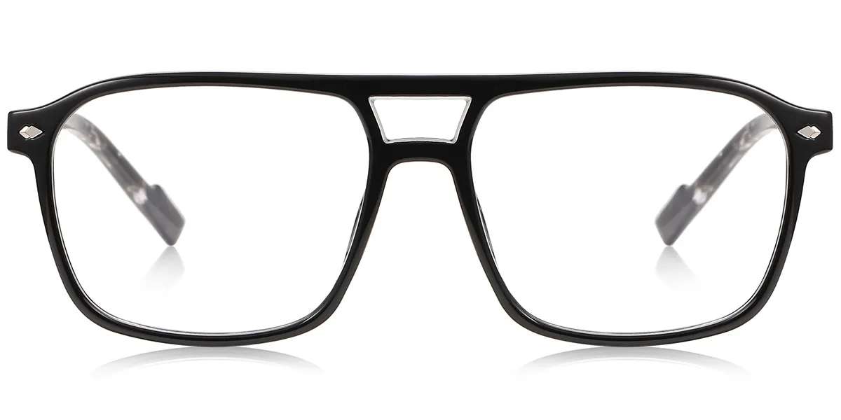 Moneti Eyewear Stratos Aviator Glasses – Black Eyeglasses - side view