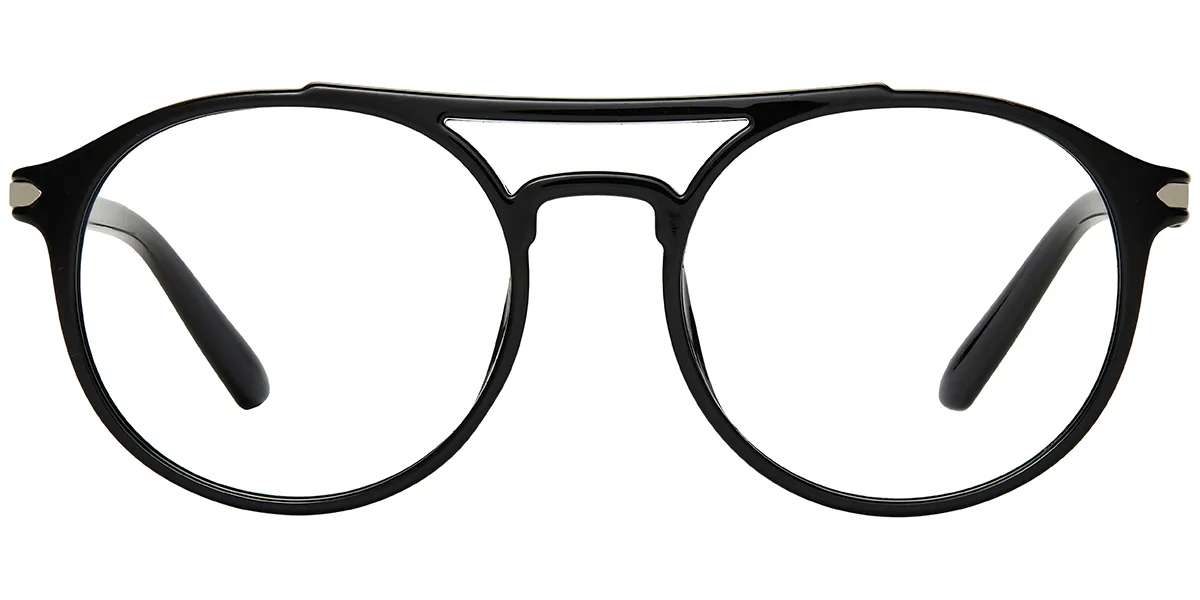 Moneti Eyewear Nova Pilot Aviator Glasses – Bright Black Eyeglasses - detail view