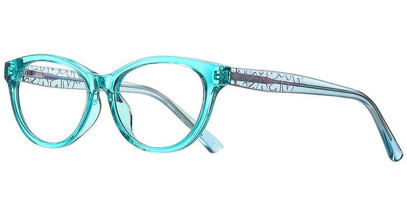 Moneti Eyewear Timeless Elegance Oval Translucent Green Eyeglasses - oval frame - front view - alternate view
