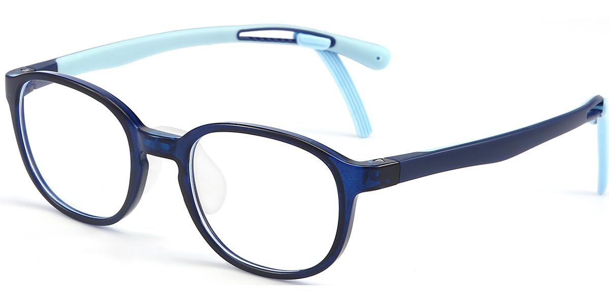 Moneti Eyewear Timeless Elegance Oval Blue Eyeglasses - oval frame - front view - alternate view