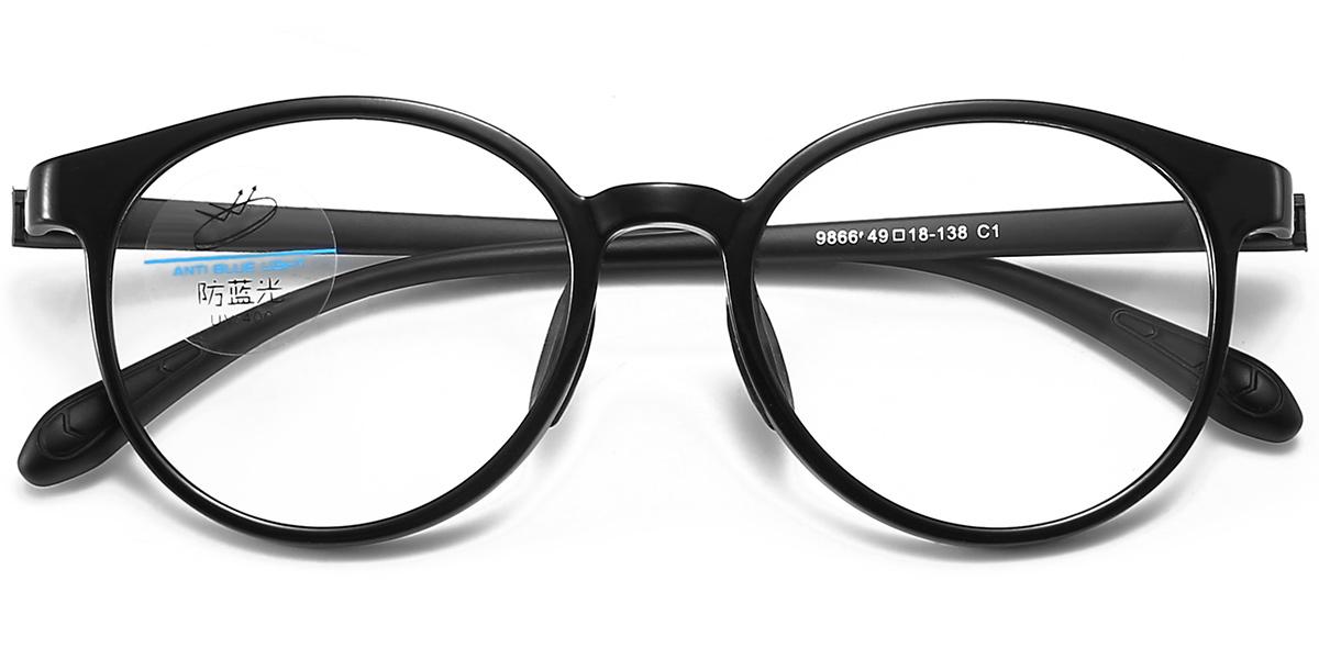 Moneti Eyewear Classic Circle Round Black Sunglasses - round frame - front view