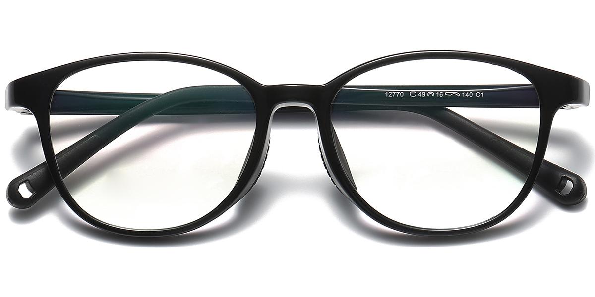 Moneti Eyewear Timeless Elegance Oval Black Eyeglasses - oval frame - front view