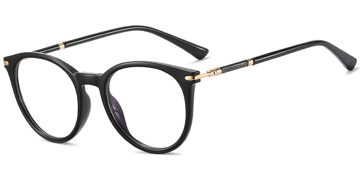 Moneti Eyewear Retro Circle Round Black Eyeglasses - round frame - front view - alternate view