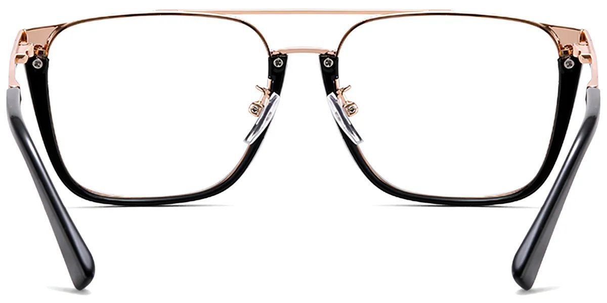 Moneti Eyewear Jetset Aviator Glasses – Black Gold Eyeglasses - front view