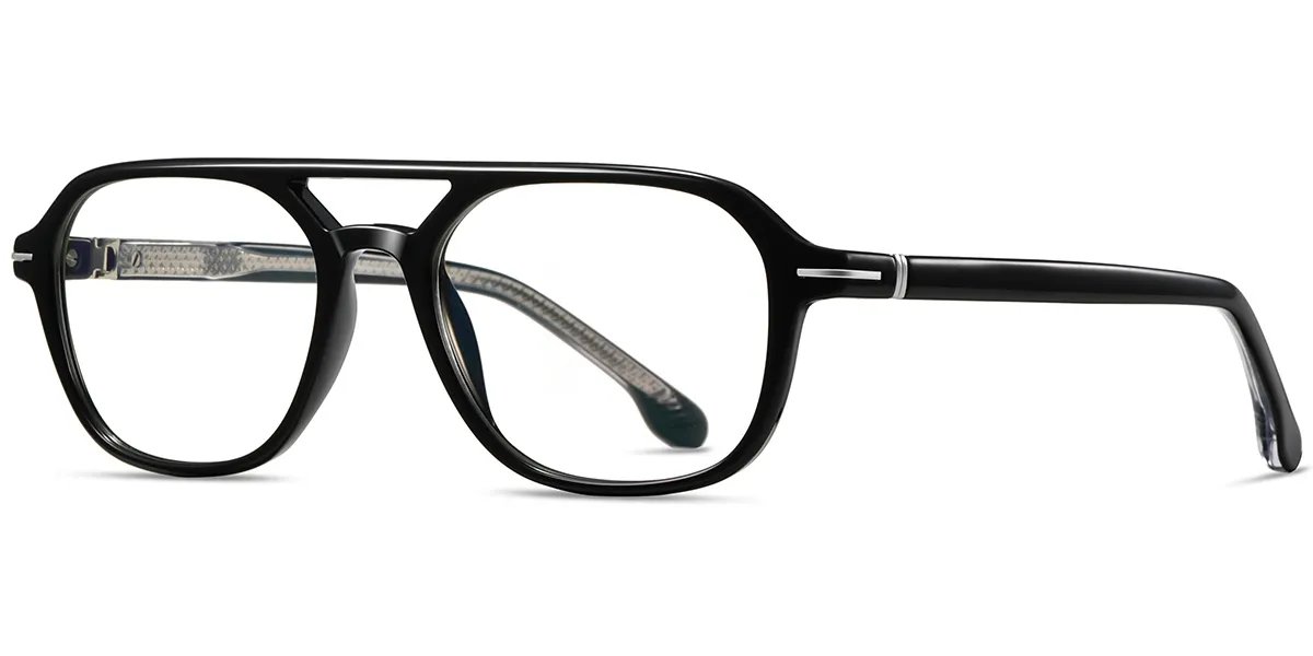 Moneti Eyewear Cielo Aviator Glasses – Black Eyeglasses - front view