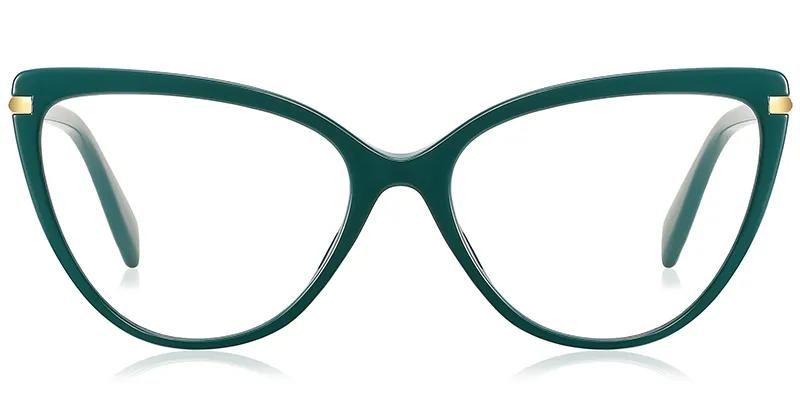 Moneti Eyewear Vintage Glamour Cat-Eye Green Eyeglasses - cat-eye frame - front view - alternate view