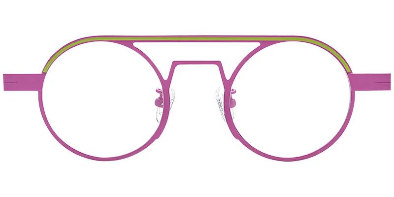 Moneti Eyewear Atlas Aviator Glasses β Black Pink Eyeglasses - aviator frame - front view