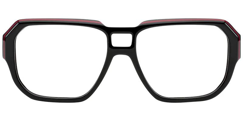 Moneti Eyewear Falcon Aviator Glasses β Black Black Eyeglasses - aviator frame - front view - alternate view