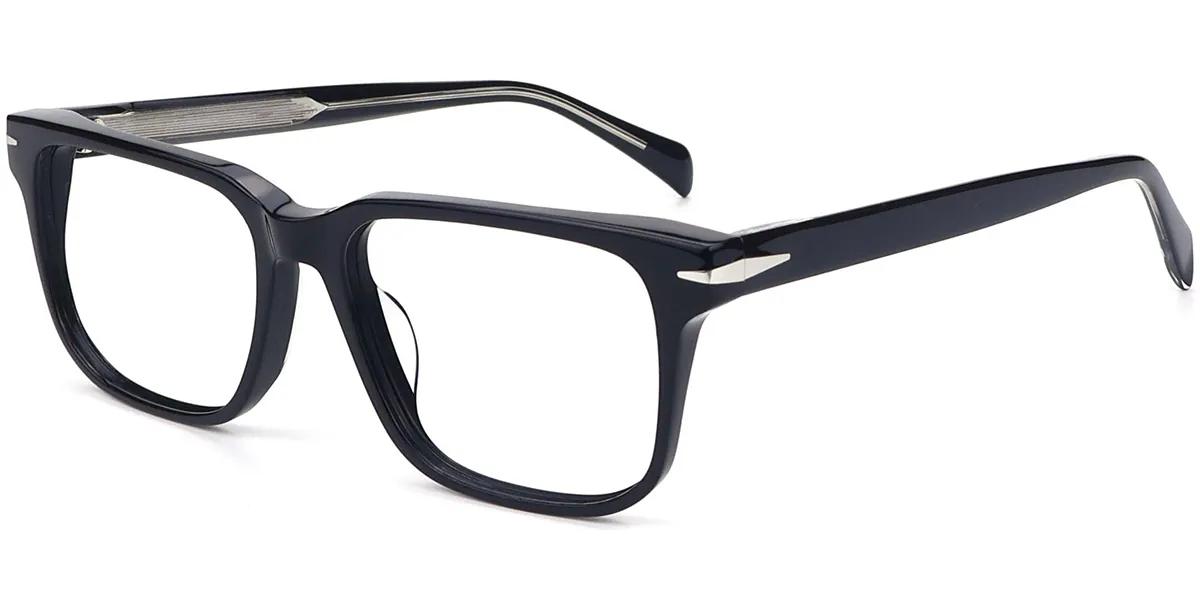 Moneti Eyewear Executive Line Rectangle Black Eyeglasses - rectangle frame - front view