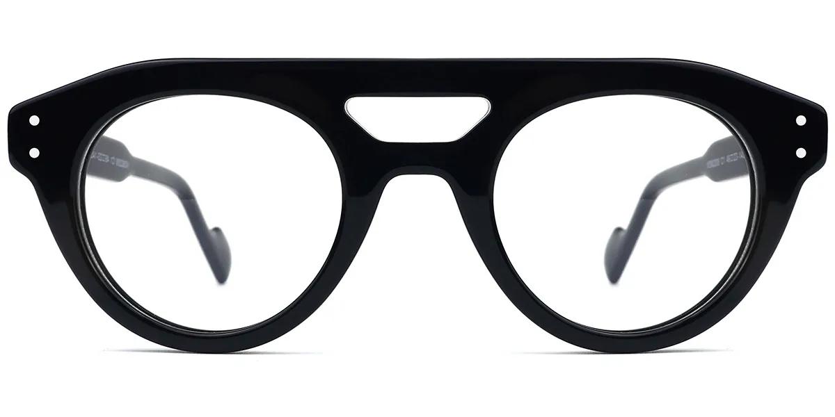 Moneti Eyewear Zephyr Aviator Glasses β Black Black Eyeglasses - aviator frame - front view