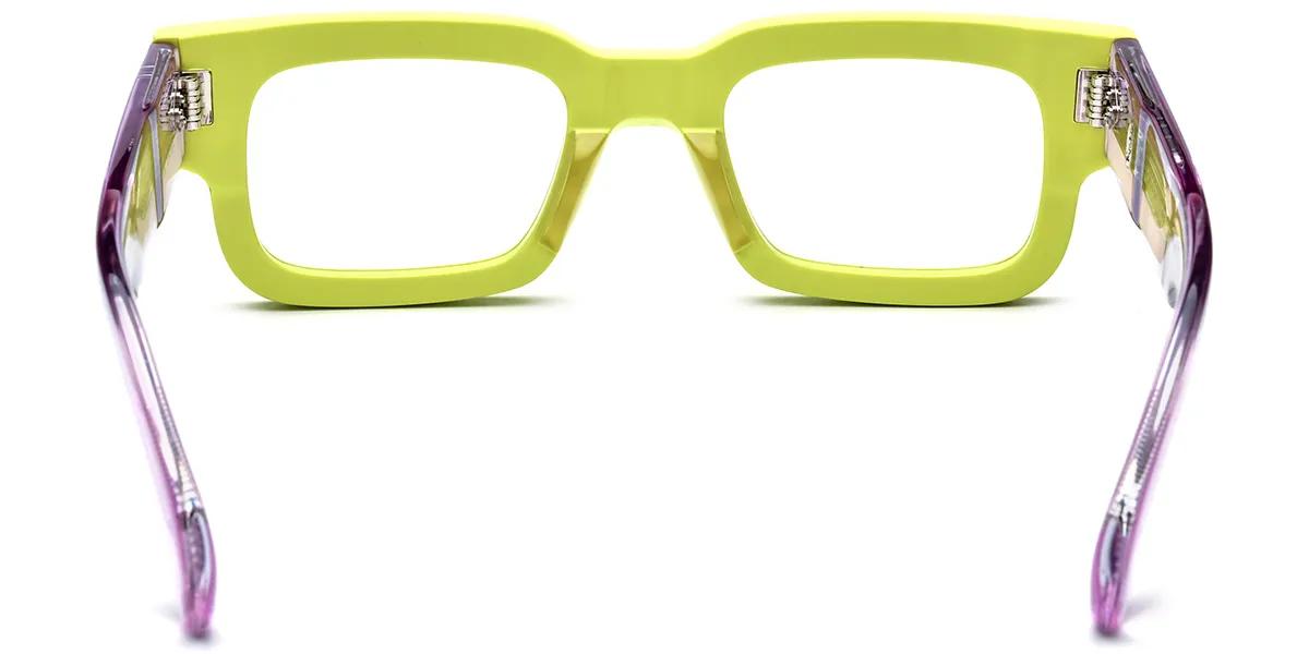 Moneti Eyewear Executive Line Rectangle Yellow Eyeglasses - rectangle frame - front view