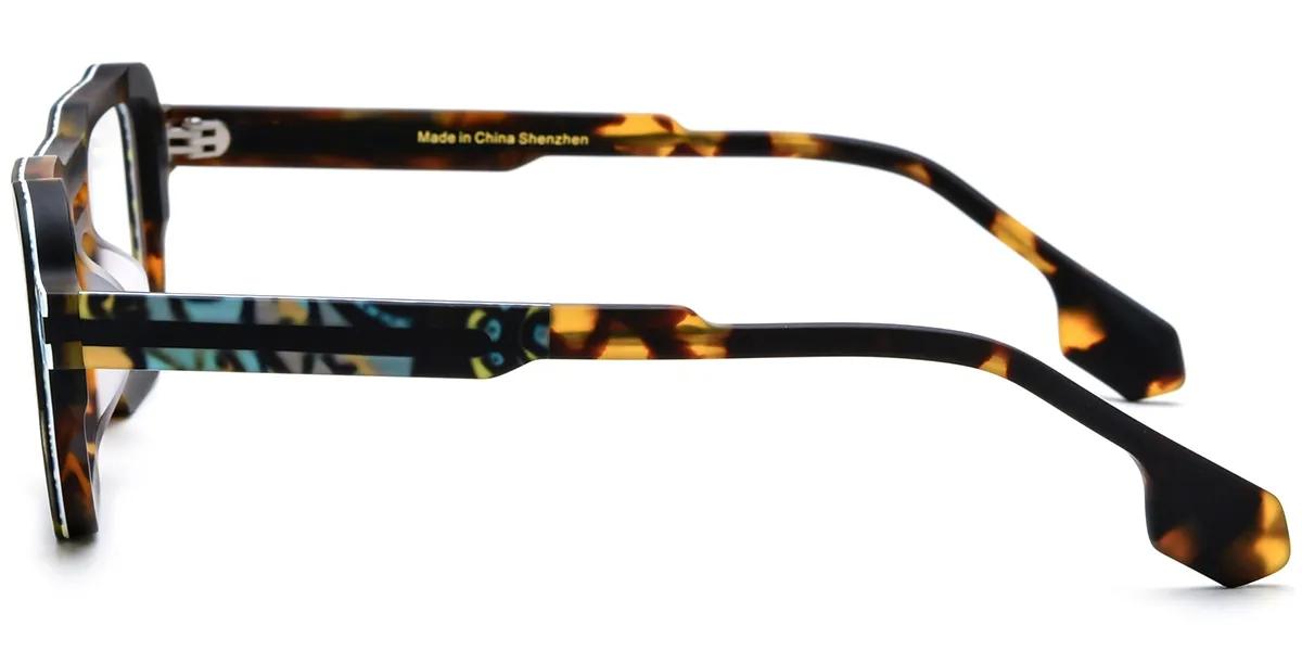 Moneti Eyewear Aero Aviator Glasses β Pattern Black Pattern Blue Eyeglasses - aviator frame - front view - alternate view