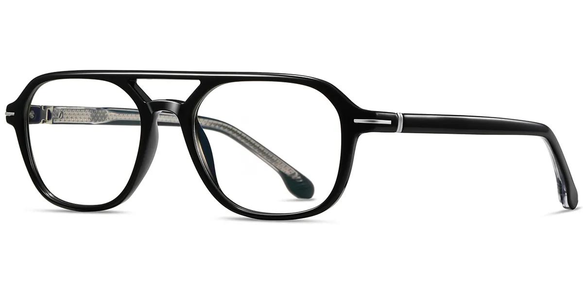 Moneti Eyewear Cielo Aviator Glasses β Black Black Eyeglasses - aviator frame - front view