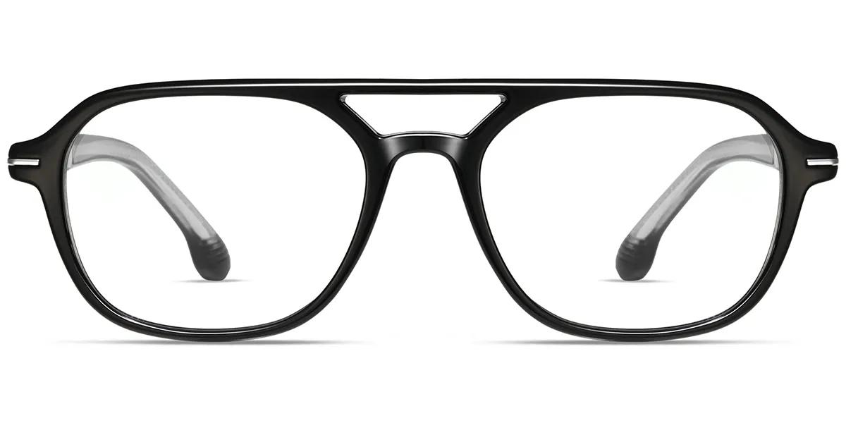 Moneti Eyewear Cielo Aviator Glasses β Black Black Eyeglasses - aviator frame - front view - alternate view