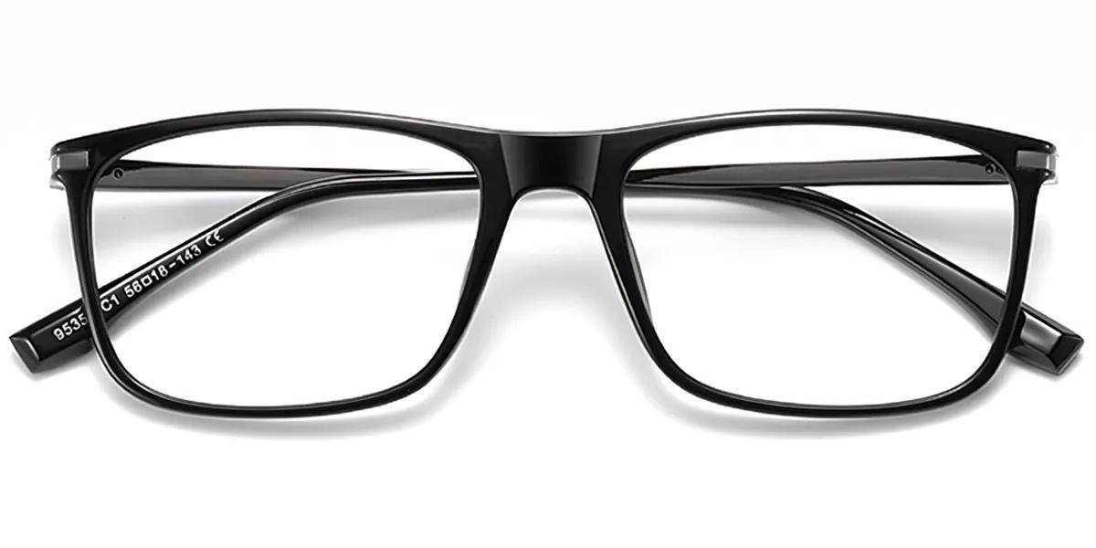 Moneti Eyewear Executive Line Rectangle Black Eyeglasses - rectangle frame - front view