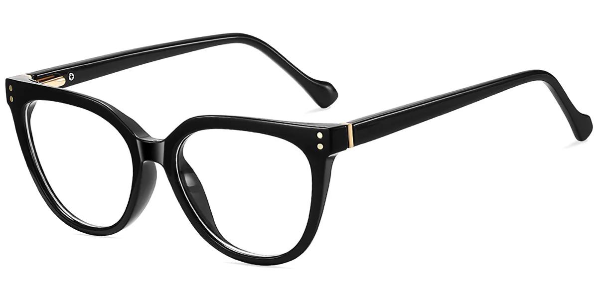 Moneti Eyewear Vintage Glamour Cat-Eye Black Eyeglasses - cat-eye frame - front view