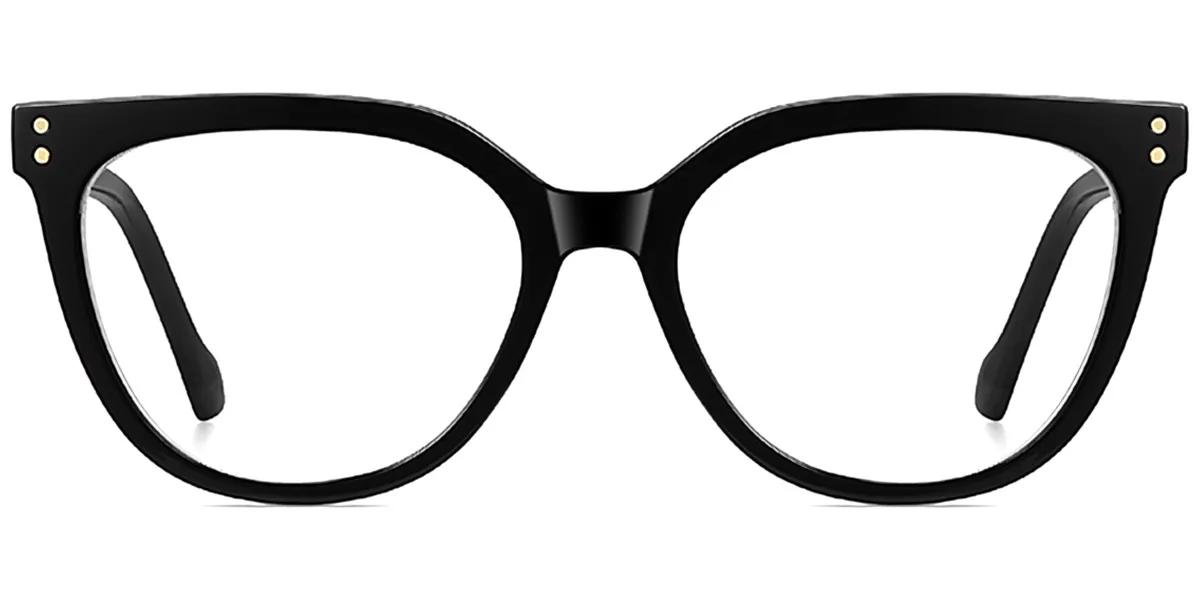 Moneti Eyewear Vintage Glamour Cat-Eye Black Eyeglasses - cat-eye frame - front view - alternate view