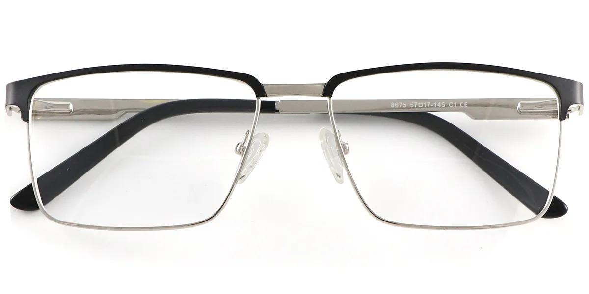 Moneti Eyewear Executive Line Rectangle Black Eyeglasses - rectangle frame - front view