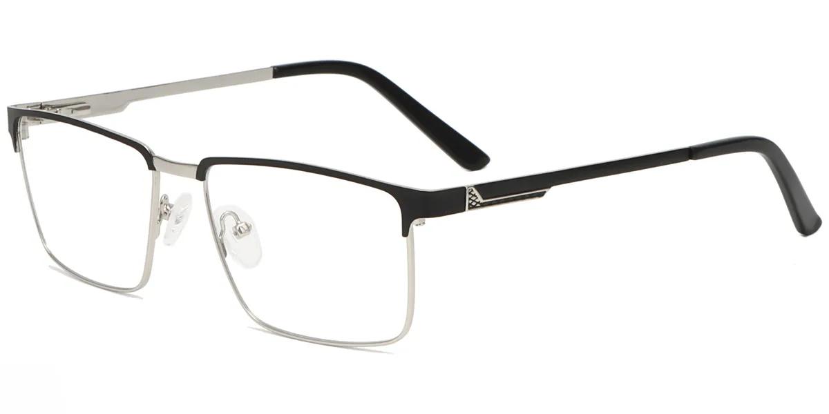 Moneti Eyewear Executive Line Rectangle Black Eyeglasses - rectangle frame - front view - alternate view