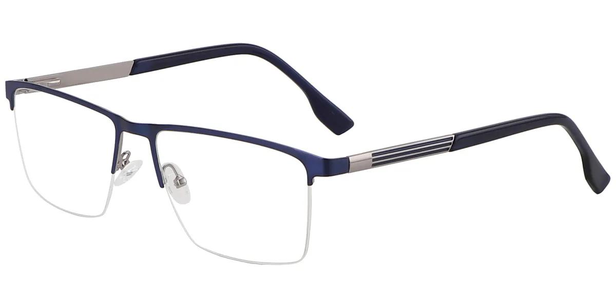 Moneti Eyewear Executive Line Rectangle Blue Eyeglasses - rectangle frame - front view - alternate view