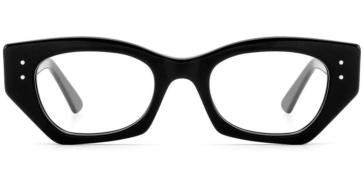 Moneti Eyewear Executive Line Rectangle Black Eyeglasses - rectangle frame - front view