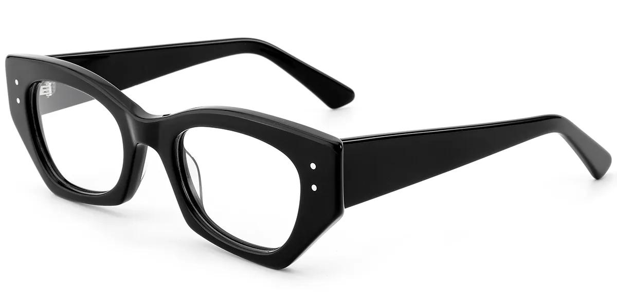 Moneti Eyewear Executive Line Rectangle Black Eyeglasses - rectangle frame - front view - alternate view