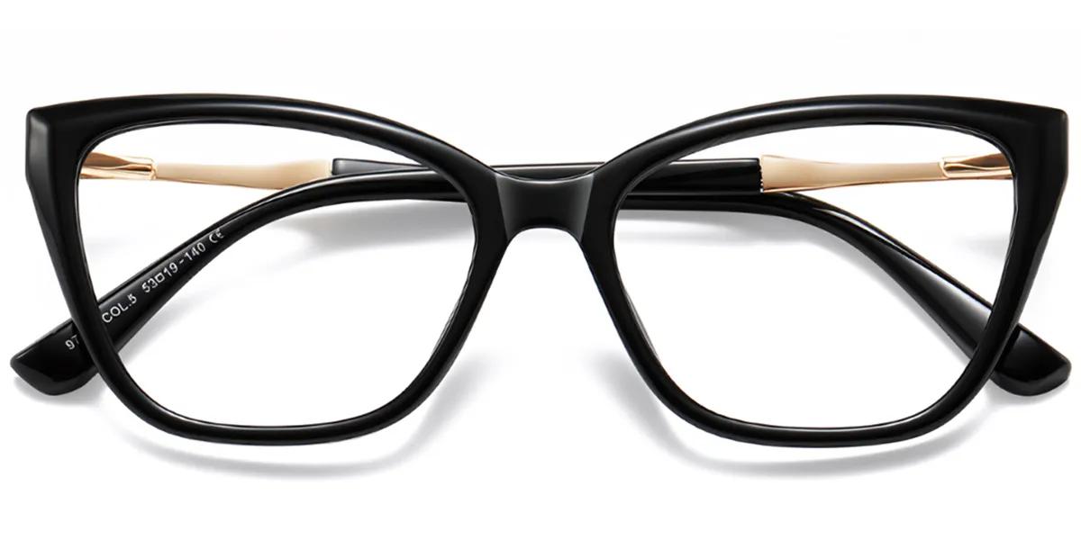 Moneti Eyewear Vintage Glamour Cat-Eye Black Eyeglasses - cat-eye frame - front view